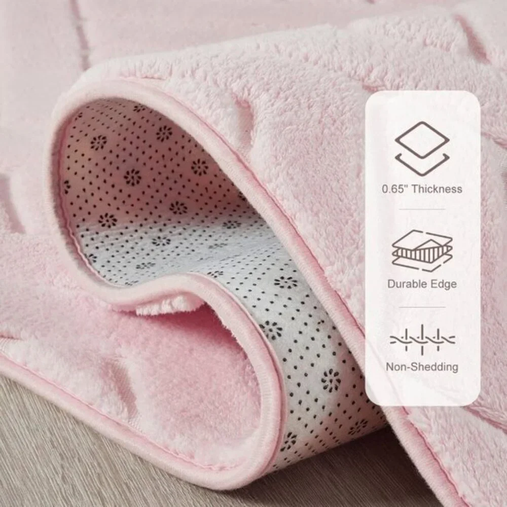 New 5x7 Ultra Soft Pink Shag Rug, Washable Non-Slip Carpet for Home & Room